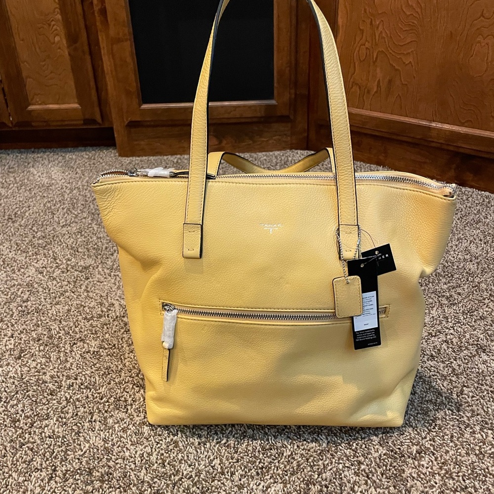 Tahari Sunny Yellow Tote Bag